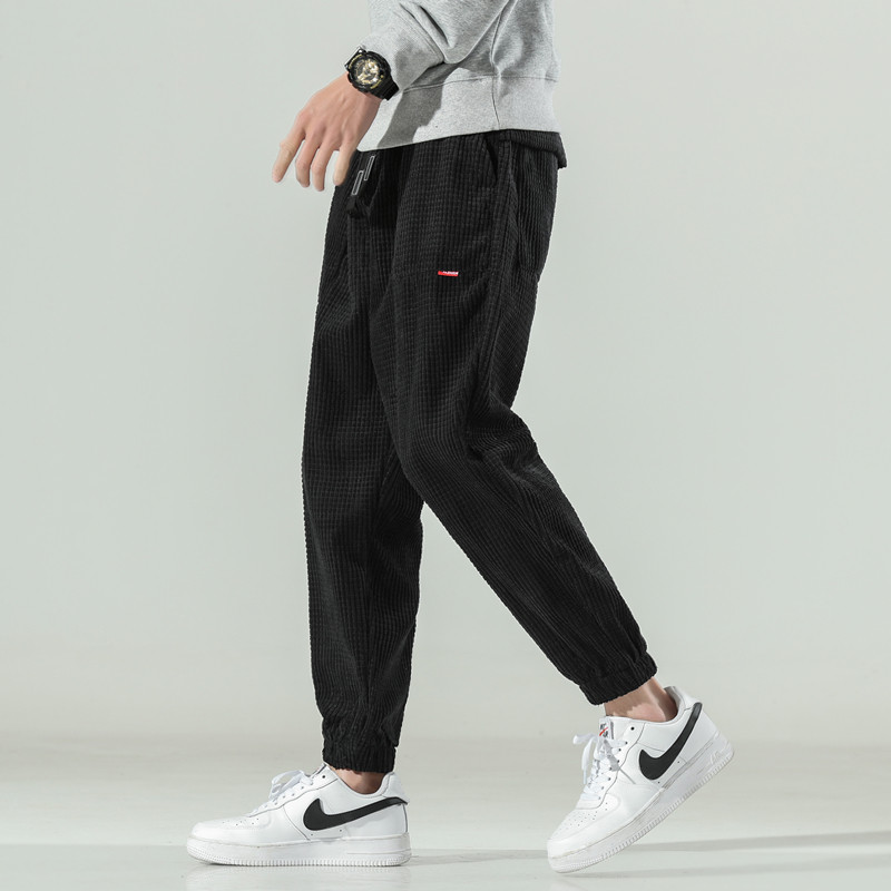 2026春季新蓝底蒙马特大码男玉米粒灯芯绒哈伦休闲裤K668P30，男装休闲裤，四季星座303A