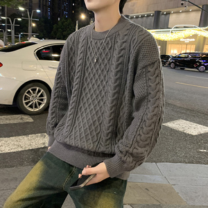 MY8267男士毛衣秋冬季潮流针织衫青少年学生款加绒常规37加绒47图片