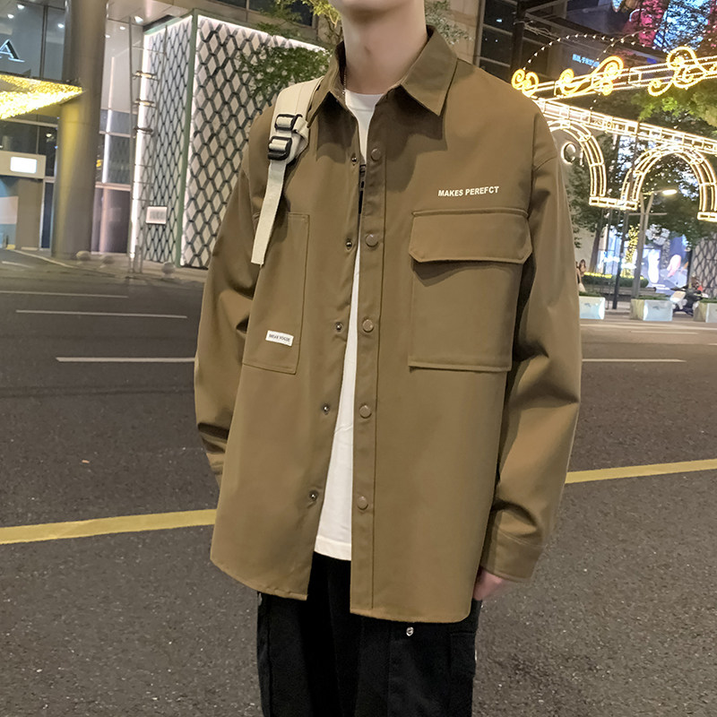 JK2025男士外套衬衫长袖衬衣春秋冬装夹克工装上衣服常规30加厚40,男装夹克,四季星座303A