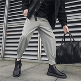 潮男装秋冬休闲裤九分裤束脚裤社会精神小伙西裤子哈伦K449P25，男装西裤，四季星座303A