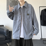 cityboy男秋冬季灯芯绒韩版工装衬衣宽松外套JK2022常规30加绒40，男装衬衫，四季星座303A