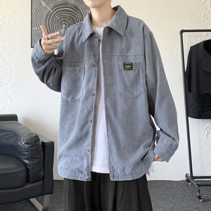 cityboy男秋冬季灯芯绒韩版工装衬衣宽松外套JK2022常规30加绒40图片