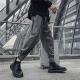 潮男装秋冬休闲裤九分裤束脚裤社会精神小伙西裤子哈伦K449P25，男装西裤，四季星座303A