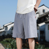 新中式亚麻裤子夏季轻薄透气潮男士短裤棉麻休闲裤风男装K600，男装牛仔裤，四季星座303A