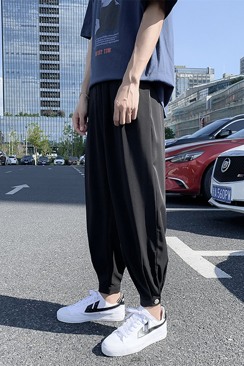 裤子男韩版潮流休闲宽松直筒阔腿裤春夏季薄款百搭哈伦九分裤K91,男装休闲裤,四季星座303A