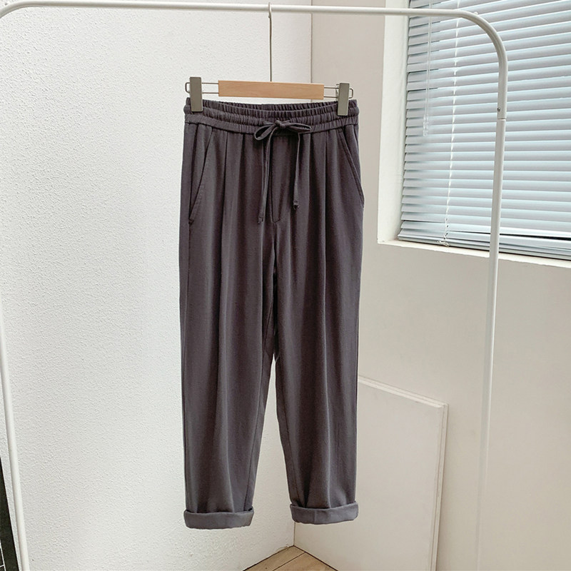 30%亚麻含量男士夏季休闲裤九分裤子新中式风男装K100P30,男装休闲裤,四季星座303A