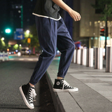 裤子男款秋季潮牌宽松港风百搭运动束脚哈伦韩版潮流九分休闲长裤，男装休闲裤，四季星座303A