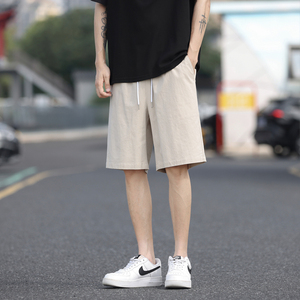 新中式亚麻裤子夏季轻薄透气潮男士短裤棉麻休闲裤风男装K600图片