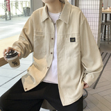 港风灯芯绒加厚长袖衬衫男春秋季大码衬衣外套休闲上衣服JK2022，男装衬衫，四季星座303A