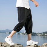 七分裤男夏季薄款冰丝宽松大码运动休闲短裤高街ins潮流K970P17，男装牛仔裤，四季星座303A