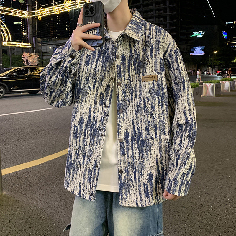 外套2025新款春秋上装夹克衬衫潮流男士衣服JK2024,男装夹克,四季星座303A