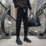 雪尼尔灯芯绒秋季卫裤束脚秋冬休闲哈伦运动K39常规35元加绒45元，男装休闲裤，四季星座303A