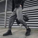 潮男装秋冬休闲裤九分裤束脚裤社会精神小伙西裤子哈伦K449P25，男装西裤，四季星座303A