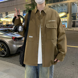 jk2025夹克外套男秋冬加绒加厚上衣服衬衫长袖衬衣潮牌青少年工装，男装夹克，四季星座303A