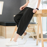 七分裤男夏季薄款冰丝宽松大码运动休闲短裤高街ins潮流K970P17，男装牛仔裤，四季星座303A