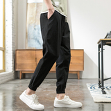 亚麻裤风宽松运动裤束脚棉麻裤大码男九分哈伦裤灯笼裤子K801，女装休闲裤，四季星座303A