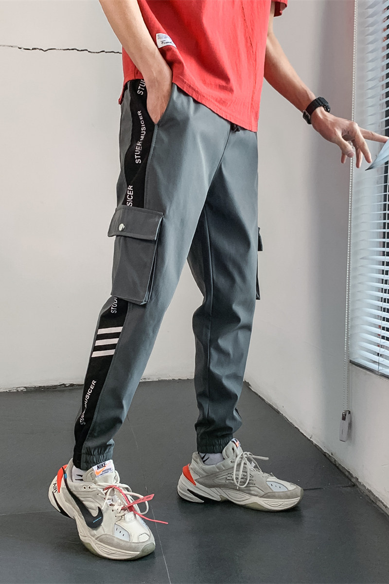 2022春款男休闲裤束脚裤运动裤哈伦裤子九分裤工装长裤K1210-P25,男装休闲裤,四季星座303A