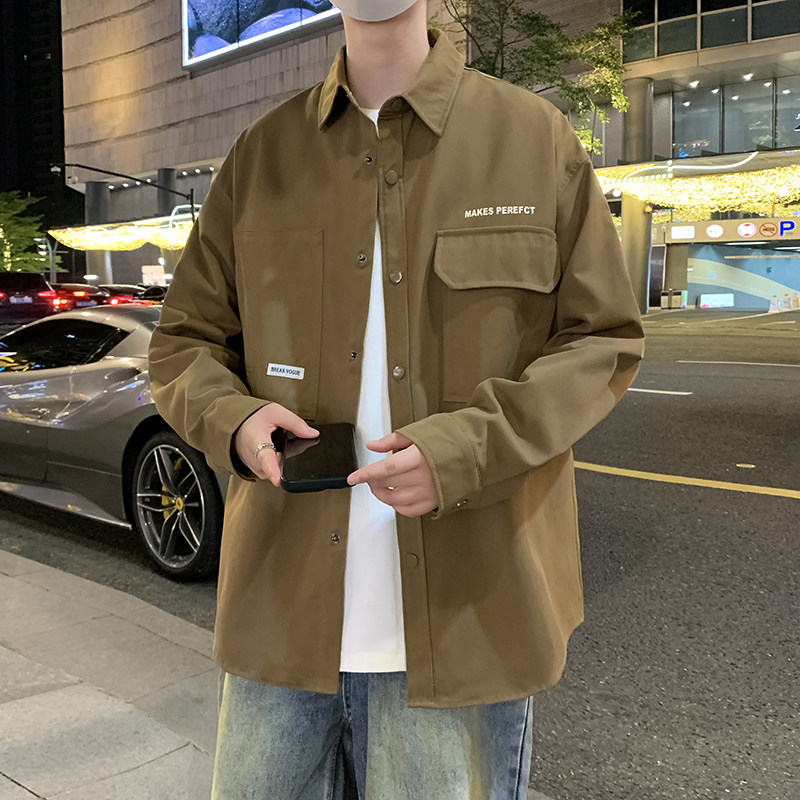 jk2025长袖衬衫男春秋季外套秋装衬衣青少年学生潮牌夹克上衣服,男装夹克,四季星座303A