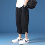 棉麻七分裤男夏薄款亚麻马裤休闲沙滩裤子男裤短裤K88P23，男装牛仔裤，四季星座303A