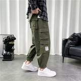 工装裤男日系束脚裤潮牌宽松多口袋长裤春季九分303-KZ24(纯棉），男装工装外套，四季星座303A