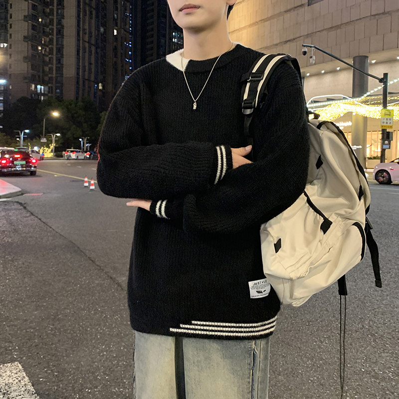 MY6081毛衣男冬季宽松慵懒高级感男生线衣美式休闲男常规37加绒47,男装针织衫/毛衣,四季星座303A