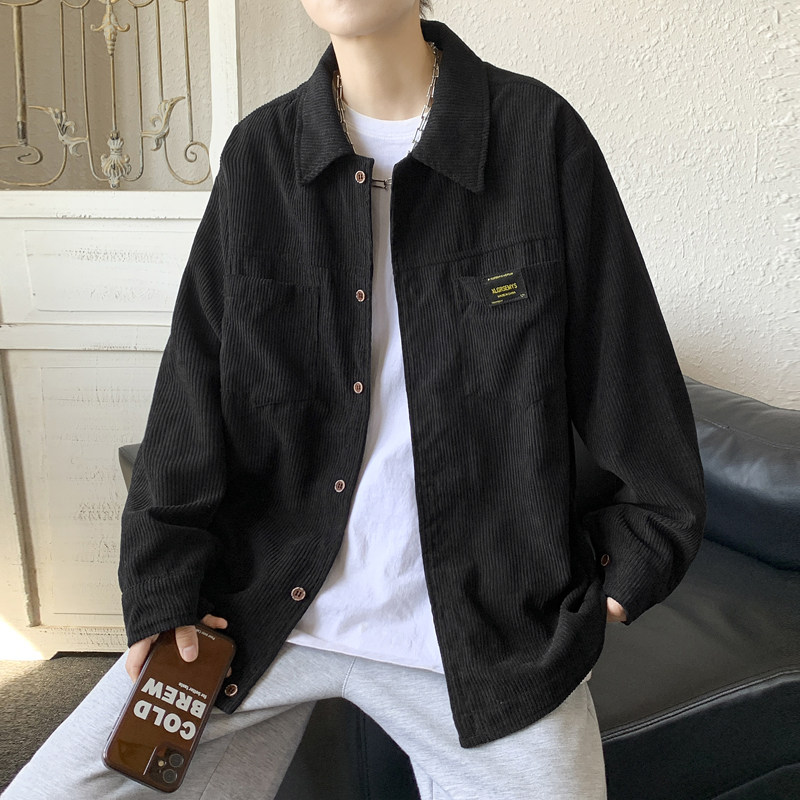 cityboy男秋冬季灯芯绒韩版工装衬衣宽松外套JK2022常规30加绒40,男装衬衫,四季星座303A