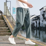 2025春夏休闲裤子男百搭棉麻宽松亚麻裤韩版潮流长裤直筒K22P25，男装休闲裤，四季星座303A