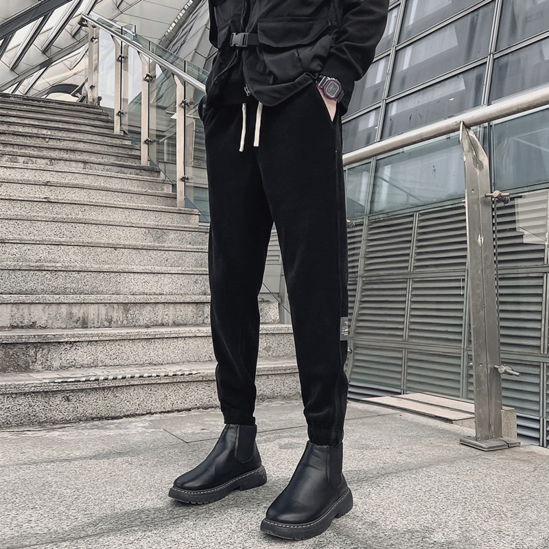 秋季雪尼尔运动裤子宽松哈伦男裤潮K39P35元，女装休闲裤，四季星座303A