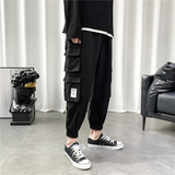 工装裤男日系束脚裤潮牌宽松多口袋长裤春季九分303-KZ24(纯棉），男装工装外套，四季星座303A