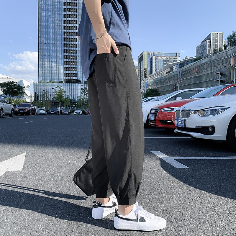2026新款冰丝休闲裤裤子男学生运动直筒西装裤九分裤K950+k91,男装西服套装,四季星座303A