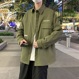 JK2025春秋男装外套夹克衫长袖衬衫工装衬衣日系秋装常规30加绒40，男装夹克，四季星座303A