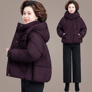 连帽短款棉服女加厚保暖宽松白色棉袄外套妈妈装时尚新款女款棉衣
