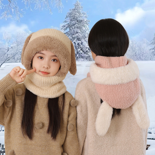 儿童东北哈尔滨雪乡防寒装备只露眼睛的帽子女童冰雪大世界雪地帽