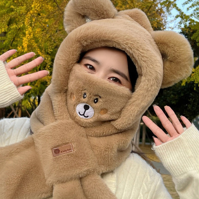 骑车帽子围巾一体围脖脑子