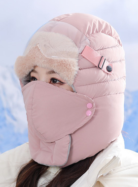 东北哈尔滨雪乡防寒帽子女