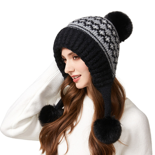 东北哈尔滨长白山防寒装备新疆延吉看雪氛围感雪地穿搭护耳帽子冬