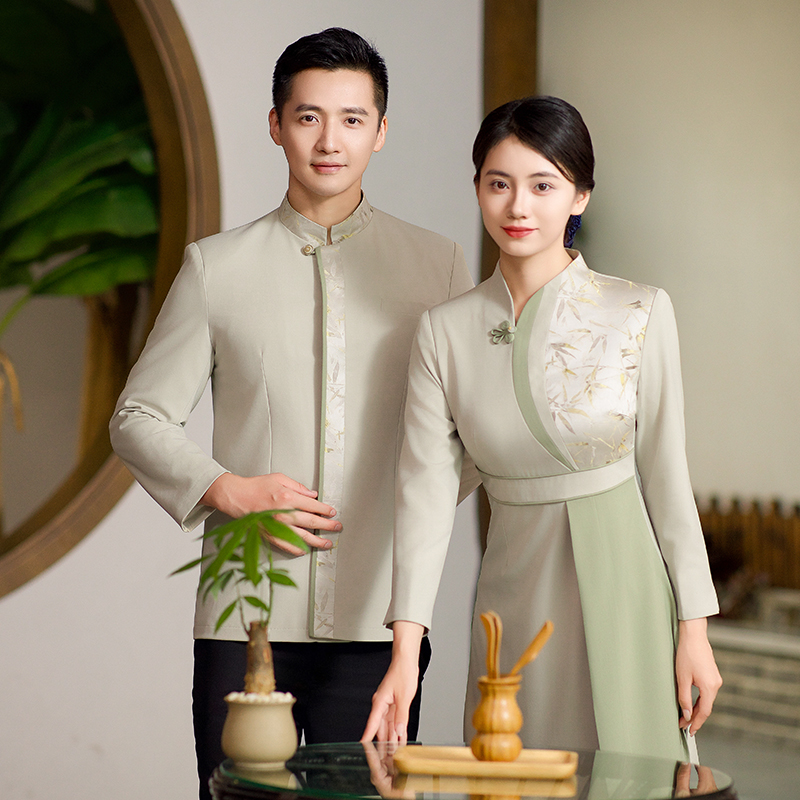 24亿珑新款金丝竹系列前厅领班领位服务员传菜酒店餐厅工作制服装