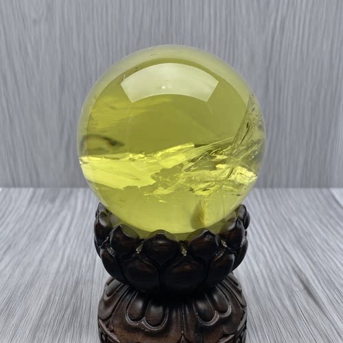 东海源头天然黄水晶球摆件