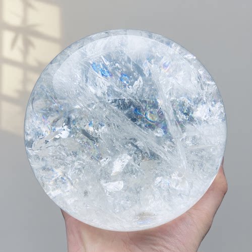 巴西天然白水晶球高性价比摆件