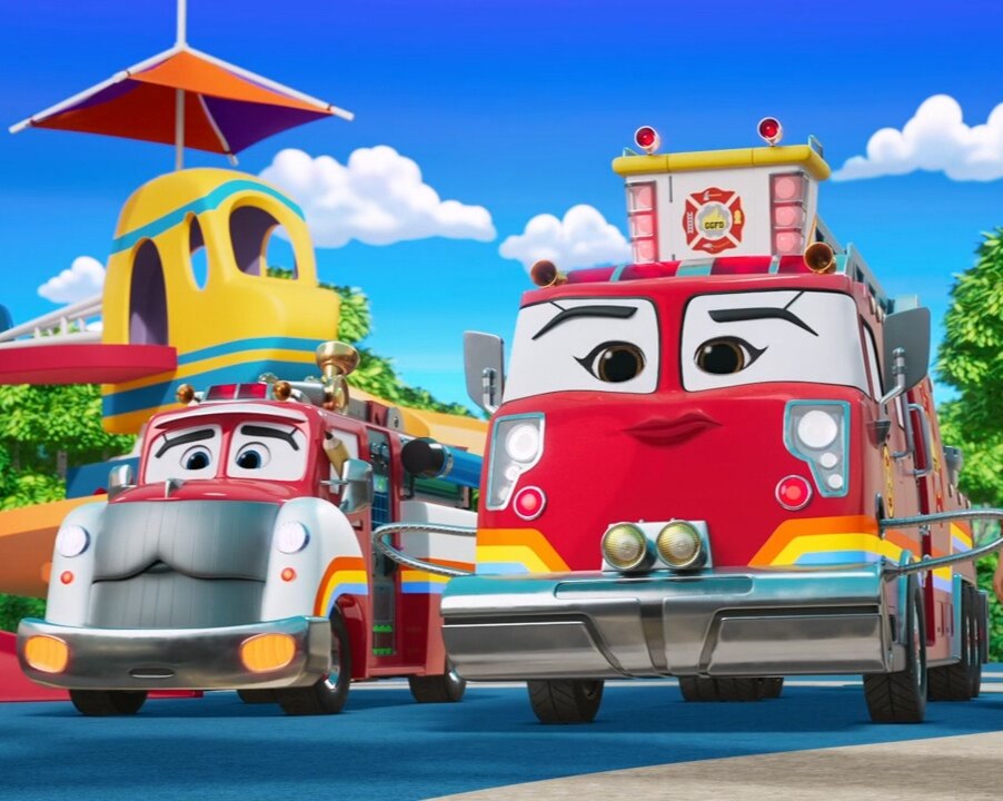 小车队大救援全16集 消防车 粤语动画卡通  网盘发货