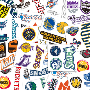 西部球队标志美国职业篮球贴画行李箱电脑笔记本头盔装 饰防水贴纸