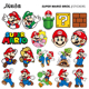 自选 卡通可爱迷你马里奥超级玛丽路易基贴画行李箱电脑手机贴纸
