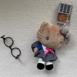 日本代购黑皮JK制服hellokitty猫挂件包包书包挂饰公仔毛绒小玩偶