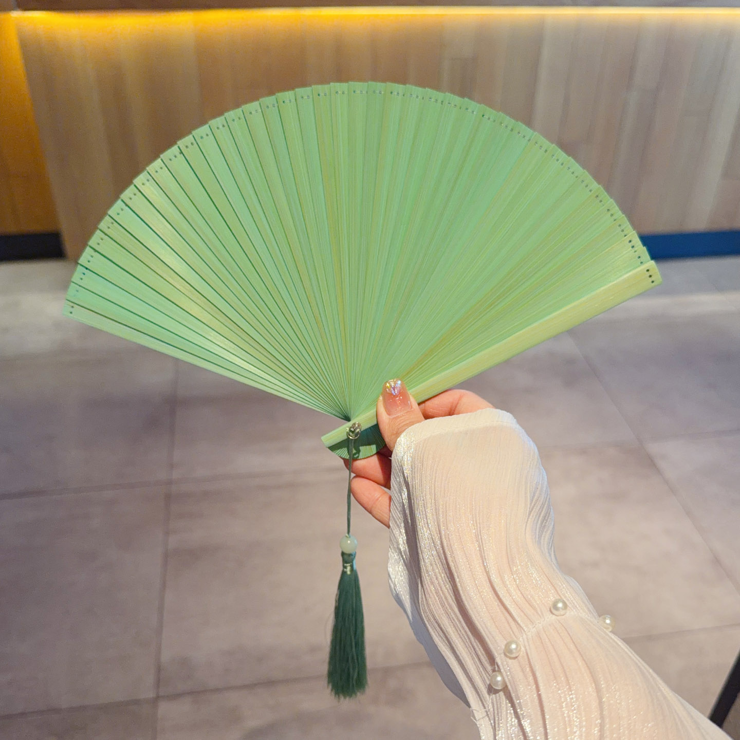 全竹扇素面便携折叠扇子图片