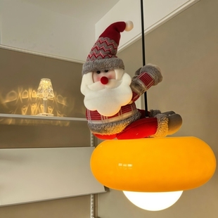 圣诞节装饰场景布置圣诞老人毛绒吊灯创意挂件公仔玩偶氛围感摆件
