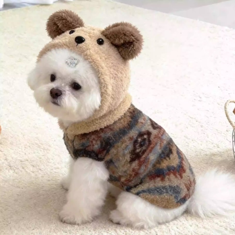 新款狗狗衣服宠物衣服加厚保暖秋冬小型犬猫咪可牵引腊肠成衣棉衣