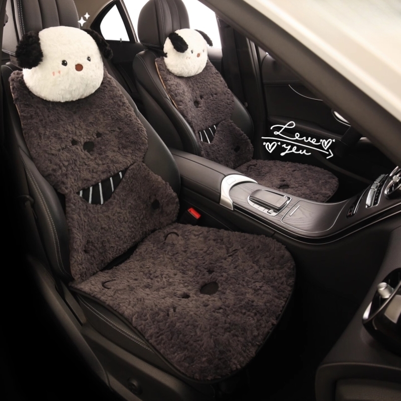 汽车坐垫秋冬毛绒可爱座垫冬季后排座椅套单片三件套后座新款座套