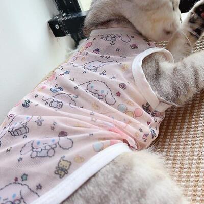 网纱猫咪衣服金渐层防掉毛夏季狗狗背心宠物德文布偶小犬幼猫薄款