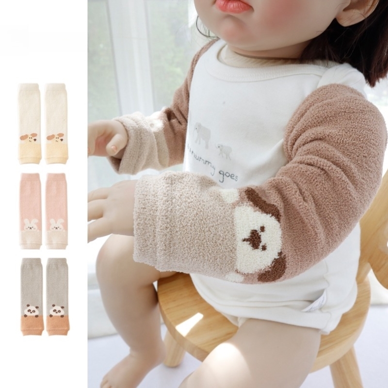宝宝袖套秋冬季加绒珊瑚绒保暖防冻婴幼儿护胳膊婴儿睡觉护手臂套