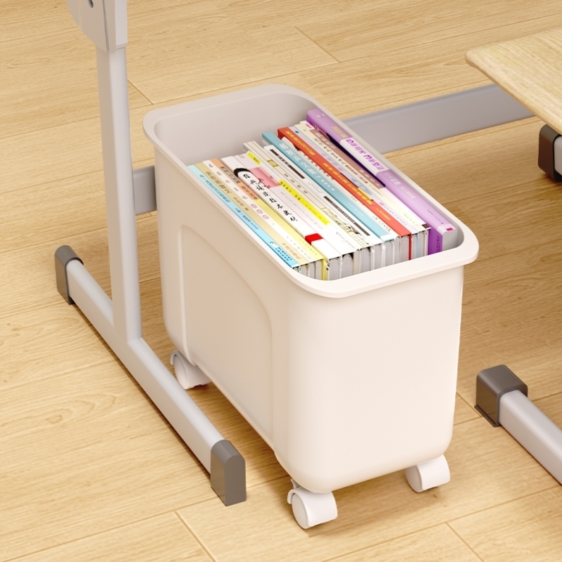 书本置物架桌下带轮可移动书箱侧边收纳神器窄款学生高中生教室用